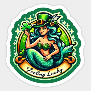 Feeling Luck - Green Mermaid Sticker